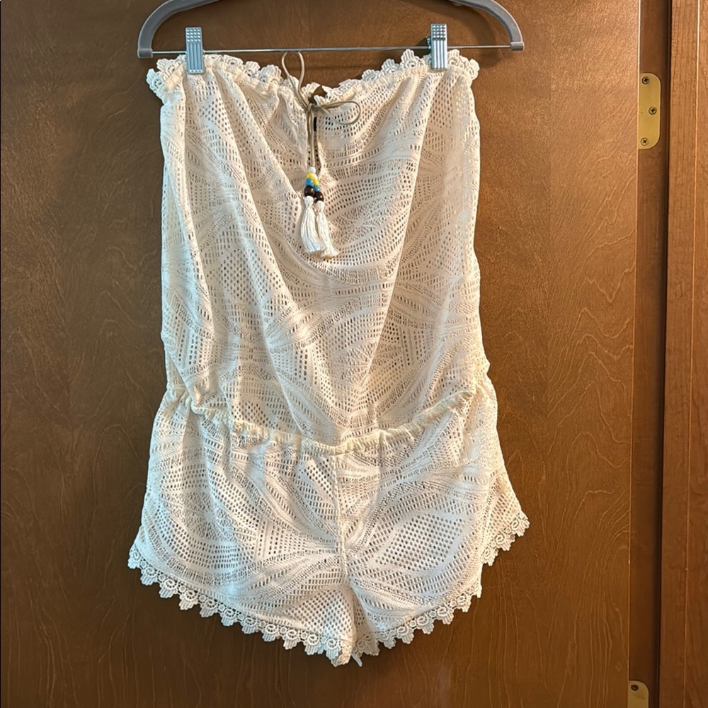 VENUS Cream Crochet Swim Coverup